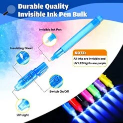 GIFTINBOX Invisible Ink Pen, 28PCS Invisible Ink Pens With UV Light For Kids, Party Favors Set Classroom Prize For Students, Spy Pen Magic Marker For Secret Message, Birthday Gift For Kids Boys Girls