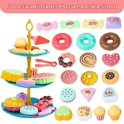 Tea Party Set For Little Girls, 38PCS Princess Toddler Tea Time Toy And Kitchen Pretend Play With Tin Tea Set,Doughnut,Candies,Dessert Tower&Carrying Case,Kids Tea Party Set For Girls Boys Age 3-6 -Folkmanis Toys Shop 51EKV1To9hL