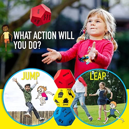 Covelico Physical Education - Exercise Dice For Kids, Fun Recess Equipment For Elementary School, Kids Exercise Equipment Fitness Dice For Kids, Play Outdoor Games - PE Equipment For Elementary School 4 Covelico Physical Education - Exercise Dice For Kids, Fun Recess Equipment For Elementary School, Kids Exercise Equipment Fitness Dice For Kids, Play Outdoor Games - PE Equipment For Elementary School - Image 2