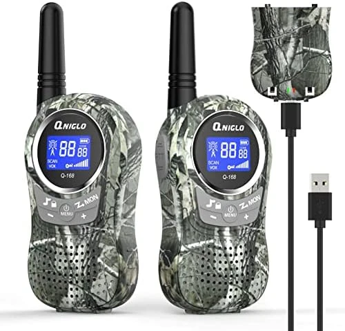 QNIGLO Camping Walkie Talkies For Kids Rechargeable, Camo Kids Walkie Talkies For Boys Girls Fit Outdoor Adventure Game Spy Gear Hiking, Army Police Toys For 3 4 5 6-12 Year Old 12 QNIGLO Camping Walkie Talkies For Kids Rechargeable, Camo Kids Walkie Talkies For Boys Girls Fit Outdoor Adventure Game Spy Gear Hiking, Army Police Toys For 3 4 5 6-12 Year Old - Image 10