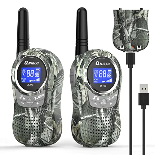QNIGLO Camping Walkie Talkies For Kids Rechargeable, Camo Kids Walkie Talkies For Boys Girls Fit Outdoor Adventure Game Spy Gear Hiking, Army Police Toys For 3 4 5 6-12 Year Old 3 QNIGLO Camping Walkie Talkies For Kids Rechargeable, Camo Kids Walkie Talkies For Boys Girls Fit Outdoor Adventure Game Spy Gear Hiking, Army Police Toys For 3 4 5 6-12 Year Old