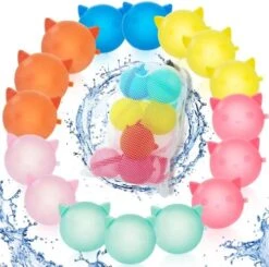 AIFEIRIC Reusable Water Bomb Balloons, Quick Refillable Water Balloon For Kids & Adults,Splash Water Ball For Summer Outdoor Activities(16pack) -Folkmanis Toys Shop 51EY1LL1MIL. AC