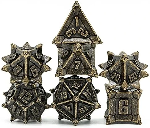 Cusdie Metal Dice Set, 7 Pcs DND Metal Dice, Pinwheel Design Polyhedral Dice Set, For Role Playing Game D&D Dice MTG Pathfinder(Silver Golden) 16 Cusdie Metal Dice Set, 7 Pcs DND Metal Dice, Pinwheel Design Polyhedral Dice Set, For Role Playing Game D&D Dice MTG Pathfinder(Silver Golden) - Image 14