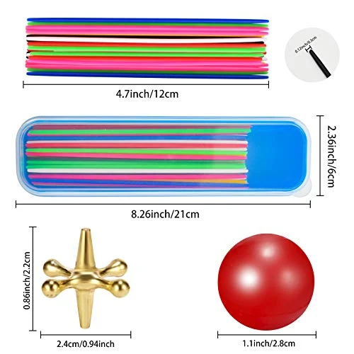 ZeeDix 90pcs Pick Up Sticks With 3 Sets Retro Metal Jacks Kit- Include 3 Pieces Red Rubber Balls And 30 Pieces Gold And Silver Metal Jacks, Classic Fun Game Gift Of Jacks For Kids Adults Family 5 ZeeDix 90pcs Pick Up Sticks With 3 Sets Retro Metal Jacks Kit- Include 3 Pieces Red Rubber Balls And 30 Pieces Gold And Silver Metal Jacks, Classic Fun Game Gift Of Jacks For Kids Adults Family - Image 3