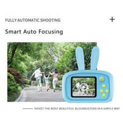 Jeanoko Children Photo Camera, Protective Case Kids Camera Built In Games Auto Focusing Portable For Fun(Blue) -Folkmanis Toys Shop 51ExGmRZD8L