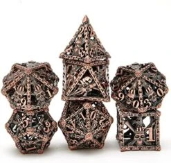 Dragon Scale Metal DND Dice Set Of 7 Pieces Polyhedron Steampunk Design D&D Dice Set With Gift Metal Box And Numbers For Dungeons & Dragons RPG Role Playing And Pathfinder Dice Games（Navy Blue -Folkmanis Toys Shop 51EyE8jeHyL. AC