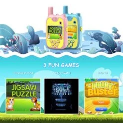 Dragon Touch Walkie Talkies Kids Camera, TalkieCam Multifunctional 1080P Digital Video Camera Toy With Built-in Games, Backlit LCD, Flashlight For 3-12 Year Old Boys Girls (Blue & Pink 2 Pack) 9 Dragon Touch Walkie Talkies Kids Camera, TalkieCam Multifunctional 1080P Digital Video Camera Toy With Built-in Games, Backlit LCD, Flashlight For 3-12 Year Old Boys Girls (Blue & Pink 2 Pack) -Folkmanis Toys Shop 51EzXo0aMeL