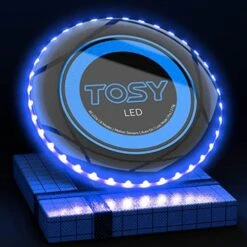 TOSY 36 & 360 LED Flying Disc - Extremely Bright, Smart Auto Light Up, 175g Frisbee, Rechargeable, Patent-Pending, Gift For Adult/Men/Boys/Teens/Kids, Birthday, Lawn, Outdoor, Beach & Camping Games -Folkmanis Toys Shop 51F5hWqFenL. AC