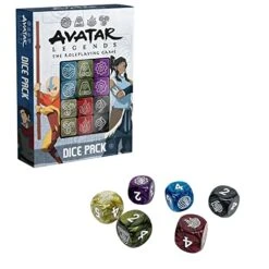 Magpie Games Avatar Legends The RPG: Dice Pack - 12 Piece Engraved Dice Set, Roleplaying Game Accessory, Six Sided, 6 Pairs Of Dice Showing Different Training Types -Folkmanis Toys Shop 51F6dWfCc1L