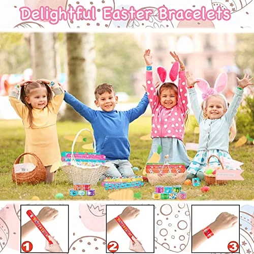 Disikaw 48Pcs Eater Party Favors Easter Slap Bracelets Easter Egg Filler Toys For Kids And Classes Easter Basket Stuffers Treats For Children Easter Bracelets Goodie Bag Fillers Easter Toys For Kids 5 Disikaw 48Pcs Eater Party Favors Easter Slap Bracelets Easter Egg Filler Toys For Kids And Classes Easter Basket Stuffers Treats For Children Easter Bracelets Goodie Bag Fillers Easter Toys For Kids - Image 3
