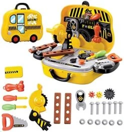 Toy Chef Kids' Pretend Tool Workshop Set - Screwdrivers, Hammer, Wrench, Screws & More Hand Tools For Boys & Girls - 31 Pieces Construction Learning Game With Storage Case - 3 Years Old And Up -Folkmanis Toys Shop 51F92yKeVvL. AC 1