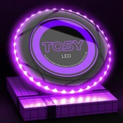 TOSY 36 & 360 LED Flying Disc - Extremely Bright, Smart Auto Light Up, 175g Frisbee, Rechargeable, Patent-Pending, Gift For Adult/Men/Boys/Teens/Kids, Birthday, Lawn, Outdoor, Beach & Camping Games