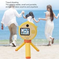 Selfie Camera For Kids, Mini Game Camera For Kids 32GB Memory Card Dual Lens With Tripod For Birthday Gift (Yellow) -Folkmanis Toys Shop 51FFWHDrzrL 2