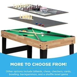 Best Choice Products 2x4ft 10-in-1 Combo Game Table Set For Home, Game Room, Friends & Family W/Hockey, Foosball, Pool, Shuffleboard, Ping Pong, Chess, Checkers, Bowling, And Backgammon -Folkmanis Toys Shop 51FI9yuStgL