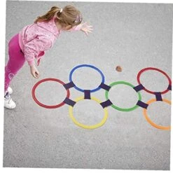 Lipfer Hopscotch Ring Game Toys 10 Multi-Colored Plastic Rings And 9 Connectors For Indoor Or Outdoor Use-Fun Play Set For Girls And Boys 10 Lipfer Hopscotch Ring Game Toys 10 Multi-Colored Plastic Rings And 9 Connectors For Indoor Or Outdoor Use-Fun Play Set For Girls And Boys -Folkmanis Toys Shop 51FIRnGsb3L