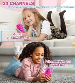 Girls Walkie Talkies Pink, Walkie Talkies For Kids 22 Channels 2 Way Radio With Backlit LCD Screen & LED Flashlight, Birthday Gifts Toys For Girls(Pink,2 Pack) -Folkmanis Toys Shop 51FJMhnN9KL