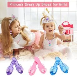 Princess Dress Up Shoes And Jewelry Boutique -Girls Pretend Play Set W Cloak & Tutu Skirt, 3 Pairs Princess Shoes Pretend Jewelry Accessories Girls Toddlers Beauty Birthday Gifts Princess Toys Years3+ -Folkmanis Toys Shop 51FLUI02YSL