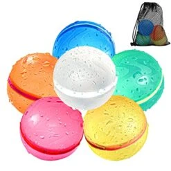 SOPPYCID Reusable Water Bomb Balloons, Magnetic Refillable Water Balls - Pool Toys For Boys And Girls, Beach Outdoor Activities Water Games Toy For Kids Self Sealing Water Splash Ball (6Pack)