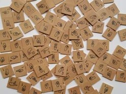 Iconoglyph American Sign Language Scrabble Tiles | ASL Alphabet, Wood Letter Tiles - Learn ASL While Having Fun!