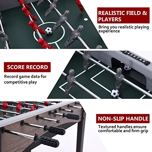 RayChee 48in Competition Sized Foosball Table, Arcade Table Soccer W/2 Balls For Kids And Adults, Indoor Foosball Table For Home, Game Room W/Wood Grain Finish And Foosball Accessories 5 RayChee 48in Competition Sized Foosball Table, Arcade Table Soccer W/2 Balls For Kids And Adults, Indoor Foosball Table For Home, Game Room W/Wood Grain Finish And Foosball Accessories - Image 3