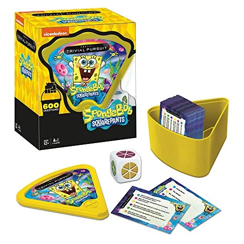 USAopoly Trivial Pursuit SpongeBob SquarePants Quickplay Edition | Trivia Game Questions From Nickelodeon's SpongeBob SquarePants | 600 Questions & Die In Travel Container | Officially Licensed SpongeBob Game 5 USAopoly Trivial Pursuit SpongeBob SquarePants Quickplay Edition | Trivia Game Questions From Nickelodeon's SpongeBob SquarePants | 600 Questions & Die In Travel Container | Officially Licensed SpongeBob Game - Image 3
