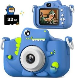 Dwfit Upgrade Dinosaur Kids Camera, Christmas Birthday Gifts For Boys Girls Age 3-12, HD Kids Digital Video Cameras For Toddler With Cartoon Soft Silicone Cover, Portable Toy For 3 4 5 6 7 8 Years Old -Folkmanis Toys Shop 51FaV0Rz4BL. AC
