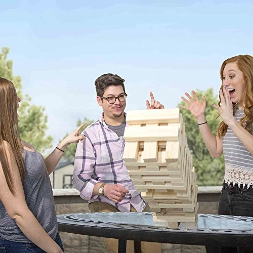 TMG 54pc Giant Natural Wood Block Balance Stacking Game 4 TMG 54pc Giant Natural Wood Block Balance Stacking Game - Image 2