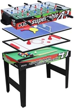 IFOYO 4 In 1 Multi Game Table For Kids, Soccer Foosball Table, Air Hockey Table, Pool Table, Table Tennis Table -Folkmanis Toys Shop 51FdrMsXnUL. AC