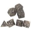 TOPINCN Solid Dices Toy Metal Polyhedron Clear Number Role Playing Rolling Dice Toy Set For Tabletop (Barrel Plated Bronze)