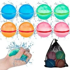 Water Balloons Reusable, 6PCS Water Balls Self Sealing Quick Fill Soft Silicone, Refillable Magnetic Water Bombs Splash Summer Fun For Kids, Outdoor Water Toys For Backyard, Water Games -Folkmanis Toys Shop 51FwclDgvL. AC
