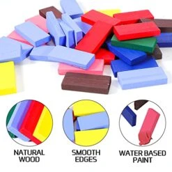 360 Piece Wooden Dominos Blocks Set,Dominoes Set For Kids,Domino Racing Toy Game,Colorful Dominos Tiles Domino Blocks Bulk,Dominoes Racing Tile Games,Kids Game Educational Play Toy For Birthday Party -Folkmanis Toys Shop 51G2zgf8v6L