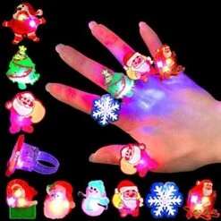 Rvikurc 50PC Christmas Light Up Rings Party Favors For Kids, Glow In The Dark Christmas Party Supplies For Girls Boys, Christmas Stocking Goodie Bag Stuffers Fillers -Folkmanis Toys Shop 51G3fpVePL. AC