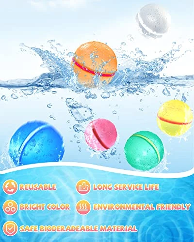 SOPPYCID Water-Balloons, Summer-Pool-Beach-Toys, Quick Fill Magnetic-Splash-Balls Silicone Latex-Free With Mesh Bag, Self-Sealing Water Bomb Games For Kids 3-12 Years Adult Outdoor Fun(12PCS) 4 SOPPYCID Water-Balloons, Summer-Pool-Beach-Toys, Quick Fill Magnetic-Splash-Balls Silicone Latex-Free With Mesh Bag, Self-Sealing Water Bomb Games For Kids 3-12 Years Adult Outdoor Fun(12PCS) - Image 2