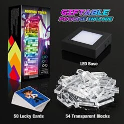 Family Games For Kids Adults,Light Up Tumble Tower With 3 Flash Mode,Stacking Board Games With 50 Funny Cards,Great Party Games For Game Night Family Gatherings Camping Travel,Fun Games Toy Gift Ideas -Folkmanis Toys Shop 51GHEF7GaDL