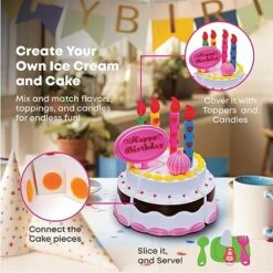 Play Food Set With Cutting Pizza Toy, Birthday Cake Toy, Ice Cream Toy Play Set, Fries - Toy Desserts, Pretend Play Food Kit Play Kitchen Accessories (36 Pieces) 10 Play Food Set With Cutting Pizza Toy, Birthday Cake Toy, Ice Cream Toy Play Set, Fries - Toy Desserts, Pretend Play Food Kit Play Kitchen Accessories (36 Pieces) -Folkmanis Toys Shop 51GHyVLIQlL