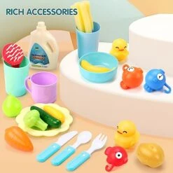 Qizebaby Kids Play Kitchen Sink With Running Water, Electronic Kitchen Dishwasher Toys With Automatic Water Cycle System, Fishing Game Toys And Pretend Role Kitchen Sink Toy Gift For Boys Girls Age 2+ 13 Qizebaby Kids Play Kitchen Sink With Running Water, Electronic Kitchen Dishwasher Toys With Automatic Water Cycle System, Fishing Game Toys And Pretend Role Kitchen Sink Toy Gift For Boys Girls Age 2+ -Folkmanis Toys Shop 51GIEnrsZnL