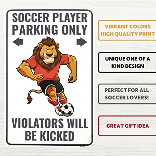 Venicor Soccer Sign - 9 X 14 Inches - Aluminum - Soccer Gifts For Boys Girls - Soccer Player Room Decor Party Decorations Accessories Stickers Poster Stuff 5 Venicor Soccer Sign - 9 X 14 Inches - Aluminum - Soccer Gifts For Boys Girls - Soccer Player Room Decor Party Decorations Accessories Stickers Poster Stuff - Image 3