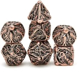 Dragon Scale Metal DND Dice Set Of 7 Pieces Polyhedron Steampunk Design D&D Dice Set With Gift Metal Box And Numbers For Dungeons & Dragons RPG Role Playing And Pathfinder Dice Games（Navy Blue -Folkmanis Toys Shop 51GMiM5MfZL. AC