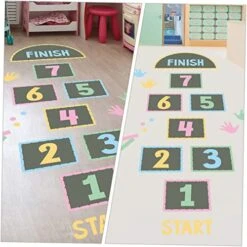 Toddmomy 4pcs Hopscotch Floor Vision Wall Stickers For Kids Hopscotch Mat Sticker By Numbers Hopscotch Lattice Floor Sticker Stickers Floor Decals Decorate Children's Room Paper -Folkmanis Toys Shop 51GMumkCWuL