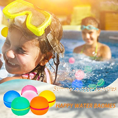 Reusable Water Balloons For Kids Adults Outdoor Toys Magnetic Water Balloons Latex-Free Silicone Quick Filling Self-Sealing Aqua Balls Summer Toys Water Splash Balls For Outdoor Pool, Water Fight Game 4 Reusable Water Balloons For Kids Adults Outdoor Toys Magnetic Water Balloons Latex-Free Silicone Quick Filling Self-Sealing Aqua Balls Summer Toys Water Splash Balls For Outdoor Pool, Water Fight Game - Image 2