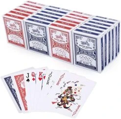 LotFancy Playing Cards, Poker Size Standard Index, 12 Decks Of Cards, For Blackjack, Euchre, Canasta Card Game, Casino Grade, Blue Or Red -Folkmanis Toys Shop 51GXpS2urzL. AC