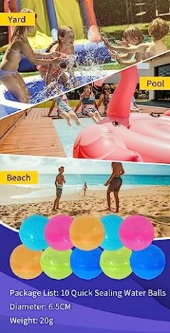 Water Balloon Toys To Relieve Summer Hot, Water Ball Launcher/Reusable Quick Sealing Splash Balls (Splash Balls) -Folkmanis Toys Shop 51GZwRlNwUL