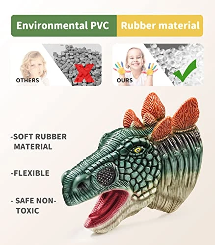 Dinosaur Puppet Toys For Kid 4-7, Geyiie Soft Dino Hand Puppets For Parent-Child Size, Pinata For Boys Girls Birthday Party Halloween Decor 6 Dinosaur Puppet Toys For Kid 4-7, Geyiie Soft Dino Hand Puppets For Parent-Child Size, Pinata For Boys Girls Birthday Party Halloween Decor - Image 4