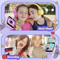 Meoonley Kids Smart Watch With Puzzle Games HD Touch Screen Camera Video Music Player Pedometer Alarm Clock Flashlight Fashion Kids Smartwatch Gift For 6-13 Year Old Boys Girls Toys -Folkmanis Toys Shop 51Gi23wjseL