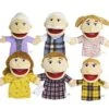 Lovely Family Hand Puppets Mouth Opening Plush Puppets Toys Role Playing Toys Puppets Children Storytelling Teaching Toys