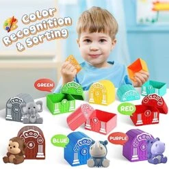 Toddler Toy For 1 2 3+ Years Old, Learning Toy For Toddlers With 20PCS Safari Animal Toy, Montessori Educational Toy For Kids, Christmas Birthday Gift With 10 Animals &10 Houses For Babies Boys Girls 11 Toddler Toy For 1 2 3+ Years Old, Learning Toy For Toddlers With 20PCS Safari Animal Toy, Montessori Educational Toy For Kids, Christmas Birthday Gift With 10 Animals &10 Houses For Babies Boys Girls -Folkmanis Toys Shop 51Gox39qiaL