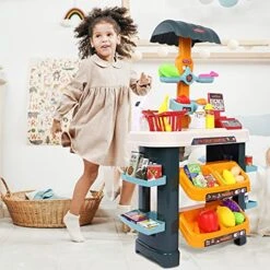 Muuxien Kids Sets Older Girls Grocery Game Store Children’S Gifts Girl Supermarket Kitchen Toy Set With Counter Scanner And Accessories, Pretend Game Food Toy Vacuums Kids That Work -Folkmanis Toys Shop 51GppeFYk8L 6
