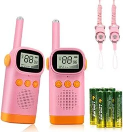 ODUFO Walkie Talkies For Kids 22 Channels 2 Way Radio Toy Gift For 3-12 Year Old Boys Girls 3Km Long Range For Outdoor Activities Games Cycling Hiking Camping (Pink+Yellow) -Folkmanis Toys Shop 51H0V7Btm9L. AC