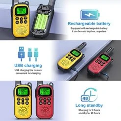 Toys For 3-15 Year Old Boys Girls, CONNECOM Rechargeable Walkie Talkies For Kids 22 Channels 2 Way Radio Toy, Best Gifts For Boys And Girls To Outdoor, Camping, Hiking, Adventure Game -Folkmanis Toys Shop 51H0rmJnMIS