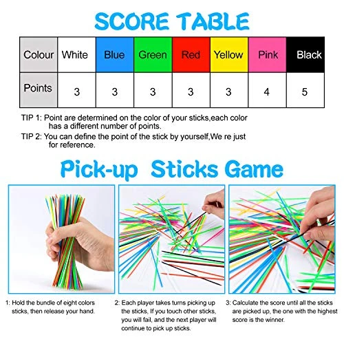 CLESDF Pick Up Sticks For Kids, 480Pcs Original Pickup Sticks Retro Toys With 1 Black Bag For Family Fun Game Gift 5 CLESDF Pick Up Sticks For Kids, 480Pcs Original Pickup Sticks Retro Toys With 1 Black Bag For Family Fun Game Gift - Image 3